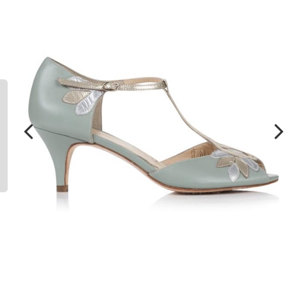 Rachel Simpson Mint Leather T-Strap